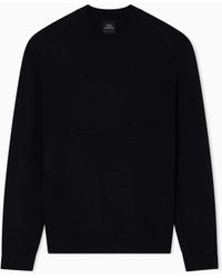 ARMANI EXCHANGE - Wool And Cotton Crew Neck Sweater - Lyst