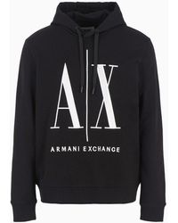 Armani Exchange - Icon Logo Hooded Sweatshirt - Lyst