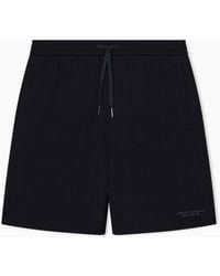 ARMANI EXCHANGE - Drawstring Cotton French Terry Shorts With Logo Essential - Lyst