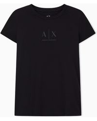 ARMANI EXCHANGE - Slim-Fit Stretch Cotton T-Shirt With Front Logo Essential - Lyst