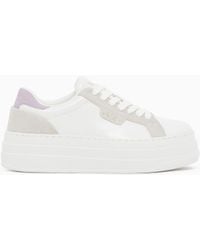 ARMANI EXCHANGE - Low Cut Sneakers With Coated And Split Leather Upper - Lyst