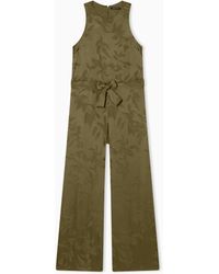 ARMANI EXCHANGE - Elegant Jacquard Viscose Jumpsuit With Belt - Lyst