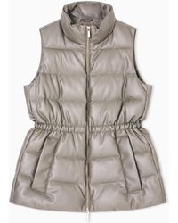 ARMANI EXCHANGE - Padded Sleeveless Jacket With A Coated Effect - Lyst
