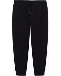 ARMANI EXCHANGE - Bonded Stretch Cotton Joggers With Ribbed Cuffs Icon - Lyst