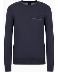 Armani Exchange - Crew-neck Sweater In Cotton Viscose And Silk - Lyst