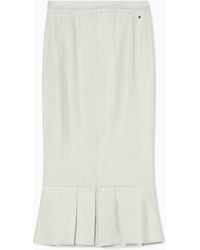 ARMANI EXCHANGE - Linen Twill Midi Skirt - Lyst
