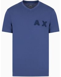 Armani Exchange - T-shirt Regular Fit Con Scollo A V In Cotone Organico Asv - Lyst