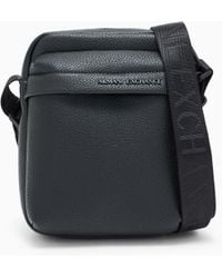 ARMANI EXCHANGE - Textured Crossbody Bag With An Embossed Logo On The Flap - Lyst