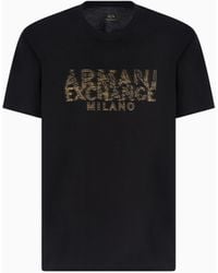 ARMANI EXCHANGE - T-Shirt Regular Fit Con Logo Effetto Sfocato - Lyst
