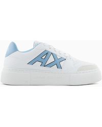 Armani Exchange - Sneakers With High Sole And Contrasting Logo - Lyst
