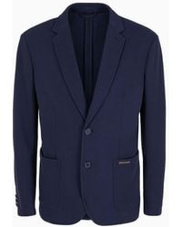 Armani Exchange - Single-breasted Jacket In Stretch Fabric - Lyst