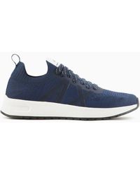Armani Exchange - Fabric Sneakers With Mesh Inserts - Lyst