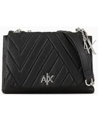 Armani Exchange - Bag With Double Handles In Chain And Fabric - Lyst