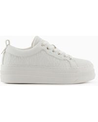 ARMANI EXCHANGE - All Over Embossed Logo Sneakers - Lyst