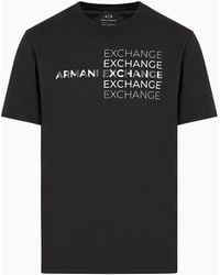 Armani Exchange - T-shirt Regular Fit In Cotone Con Stampa Metal - Lyst