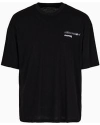 Armani Exchange - T-shirt Relaxed Fit In Cotone Organico Asv Con Logo Sul Petto - Lyst