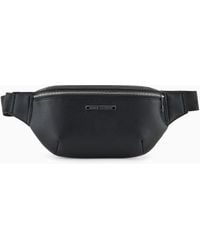 ARMANI EXCHANGE - Textured Waist Bag With An Adjustable Strap And Logo Plaque - Lyst