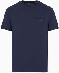 Armani Exchange - T-shirt Regular Fit In Jersey Di Cotone Con Logo Sul Petto - Lyst