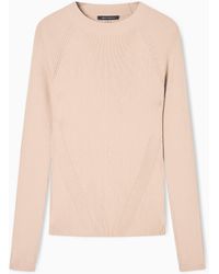 ARMANI EXCHANGE - Round-Neck Sweater With Raglan Sleeves - Lyst