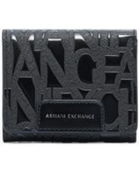 ARMANI EXCHANGE - Bi-Fold Wallet With An Embossed Pattern - Lyst