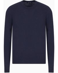 ARMANI EXCHANGE - Basic-Pullover Mit Rundhalsausschnitt Und Gesticktem -Logo - Lyst