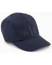 Armani Exchange - Hat With Visor In Technical Fabric With Logo - Lyst