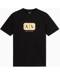 ARMANI EXCHANGE - Regular Fit Jersey T-Shirt With Metal Logo - Lyst