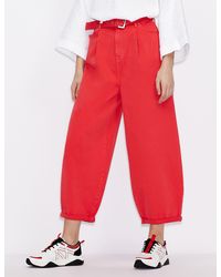 Armani Exchange Cinque tasche J74 relaxe con cintura - Rosso