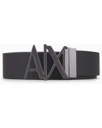 Armani Exchange - Cinturón De Piel Con Hebilla Con Logo - Lyst