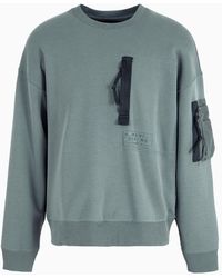 Armani Exchange - Crew-neck Sweatshirt With Decorative Pockets - Lyst