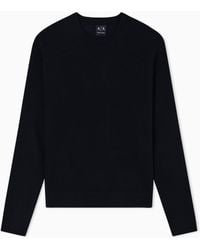 ARMANI EXCHANGE - Crew Neck Sweater With Shoulder Detail - Lyst