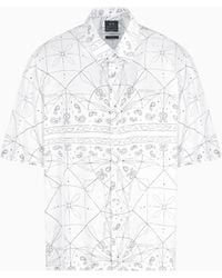 ARMANI EXCHANGE - Camicia A Maniche Corte Viscosa Asv - Lyst