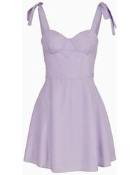 Armani Exchange - Flared Dress With Satin Jacquard Bows - Lyst
