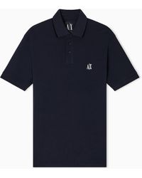 ARMANI EXCHANGE - Regular Fit Cotton Polo With Logo - Lyst