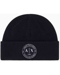 ARMANI EXCHANGE - Beanie Hat Wool-Cotton Mix - Lyst