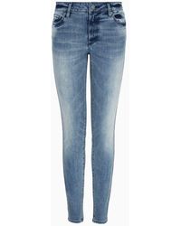 Armani Exchange - Super Skinny Fit Stone Washed Jeans - Lyst