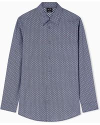 ARMANI EXCHANGE - Regular-Fit Jacquard Yarn-Dyed Cotton Shirt - Lyst