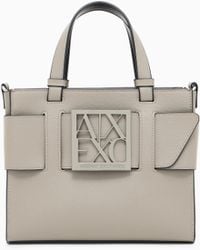 ARMANI EXCHANGE - Medium Tote Bag With Double Handles And Shoulder Strap - Lyst