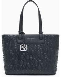 ARMANI EXCHANGE - Shopper-Tasche Mit Allover-Logo - Lyst