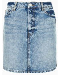 Armani Exchange - Indigo Denim Mini Skirt - Lyst
