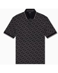 ARMANI EXCHANGE - Regular Fit Polo Shirt With Allover Logo - Lyst