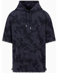 Armani Exchange - Short-sleeved Sweatshirt In Slub Fabric - Lyst