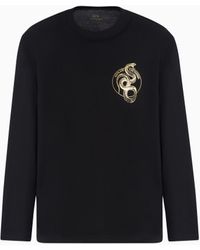 ARMANI EXCHANGE - T-Shirt Coupe Classique En Jersey À Manches Longues - Lyst