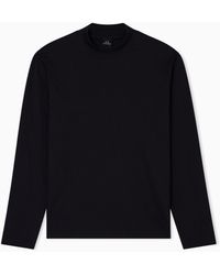 ARMANI EXCHANGE - Long-Sleeved T-Shirt With High Neck - Lyst