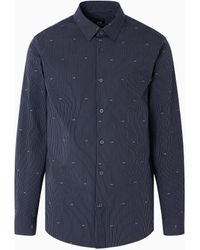 ARMANI EXCHANGE - Chemise En Jacquard De Coton Coupe Régulière - Lyst