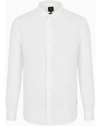 Armani Exchange - Regular Fit Linen Shirt - Lyst