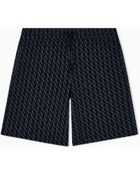 ARMANI EXCHANGE - French Terry Shorts With An All-Over Pattern Essential - Lyst