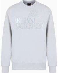 Armani Exchange - Crew-neck Sweatshirt With Matching Front Patch - Lyst