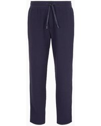 Armani Exchange - Cotton Blend Jogger Trousers With Logo - Lyst