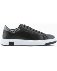 Armani Exchange - Contrasting Logo Lettering Sneakers - Lyst